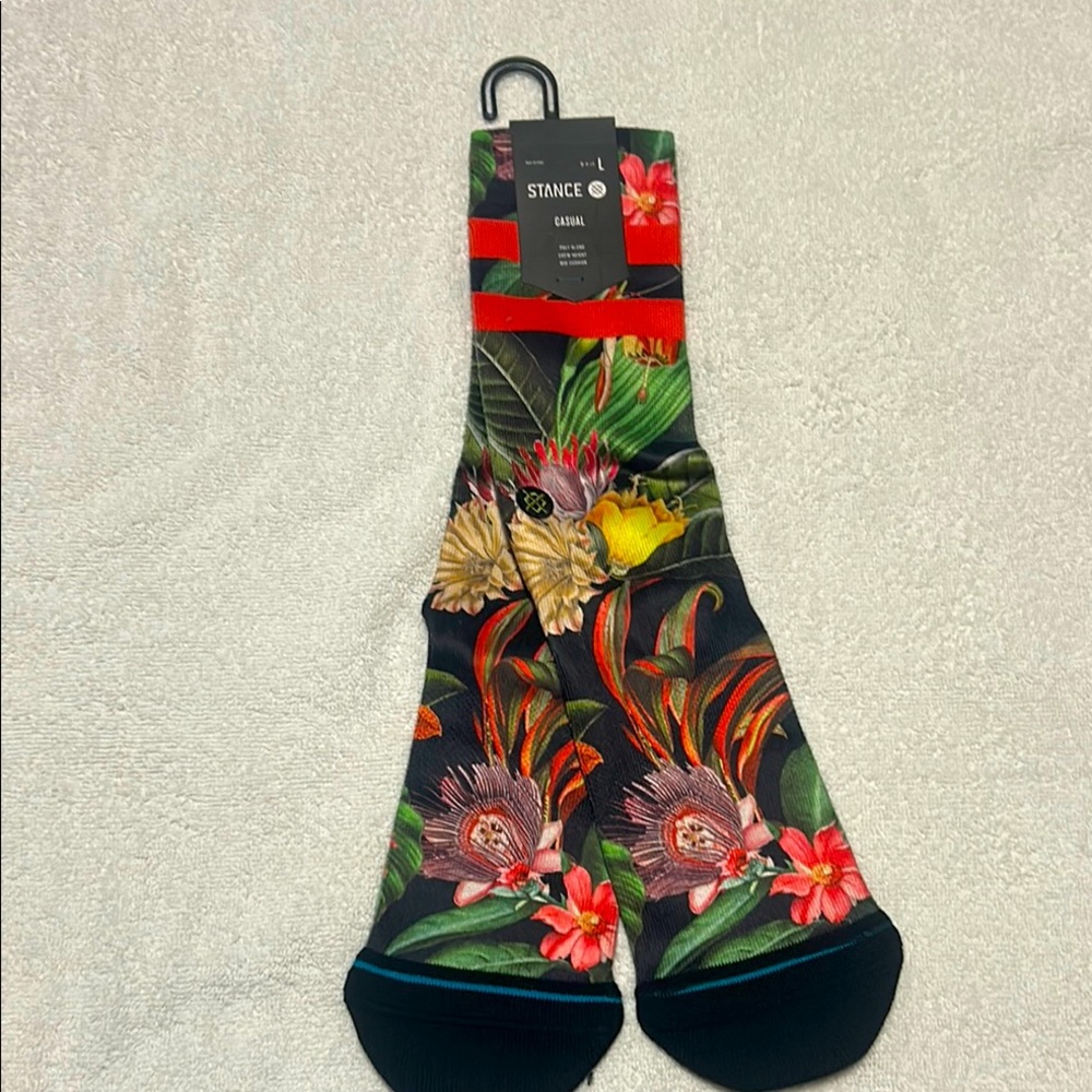 Stance Casual Crew Socks Playa Larga Poly Blend Mid Calf Men's L 9-13